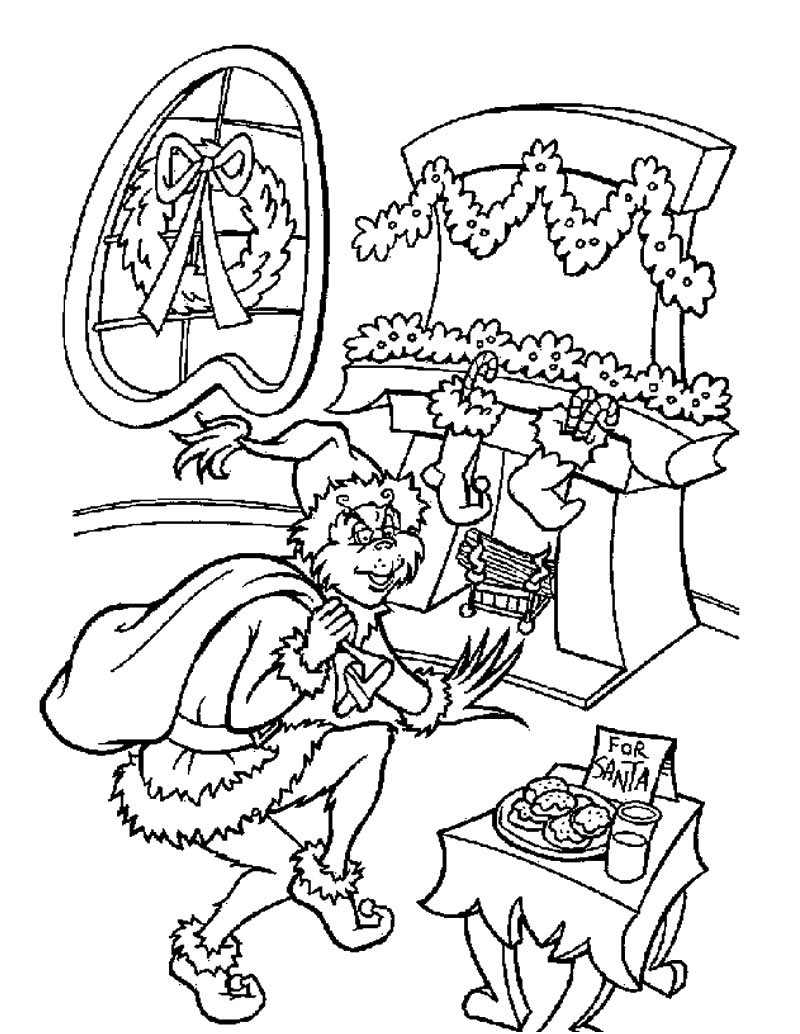 Plansa de colorat cu Grinch 4 34